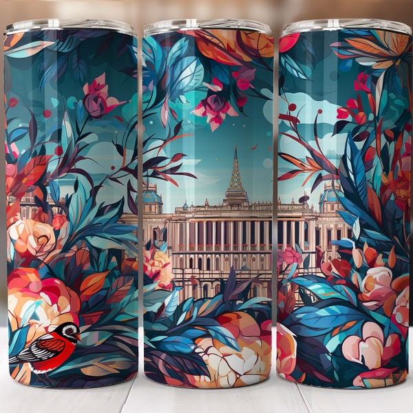 Tumbler London, design senza cuciture per sublimazione da 20 oz, download istantaneo Tumbler Wrap