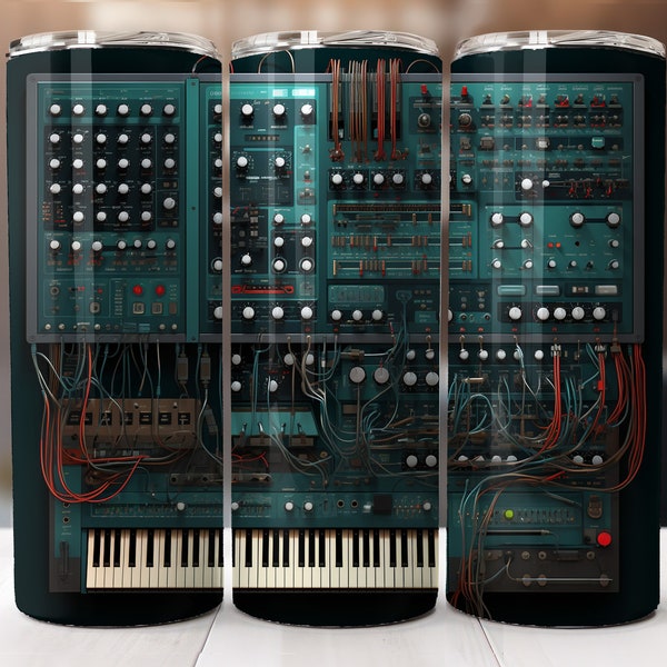 Musical instruments, analog synthesizer tumbler  20 oz, electronic instrument seamless wrap tumbler,   sublimation image instant Download