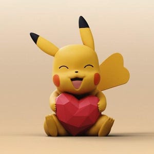 Pikachu Inspired Figure - Miniatura stampata 3D, Resin, To Paint, Action Figures, Modello stampato.