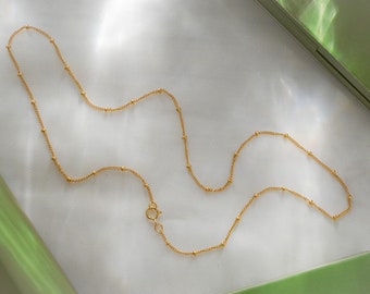 14K Gold Plated Satellite Necklace/ Waterproof Anti-Tarnish Hypoallergenic Everyday Layering Necklace / Gift for Her or Mom