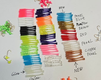 90 mini mite tails *you get 18 colors 5 of each *** plus free jigs for 12.99 ***