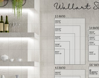 WallArt Size Chart | Wall Art Size Guide | Different Poster Sizes, Canvas Sizes | Kitchen Frame Comparison Guide | ArtPrint Frame Size Guide