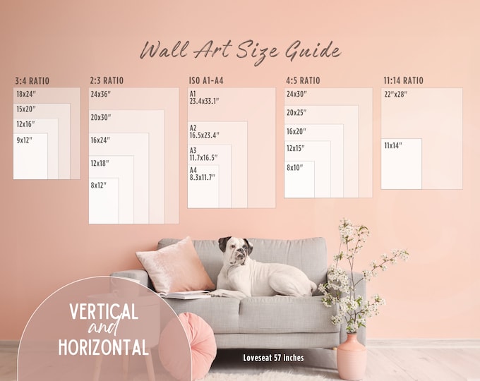 Wall Art Size Guide Digital Print | Landscape Portrait Ratio Sizing ...