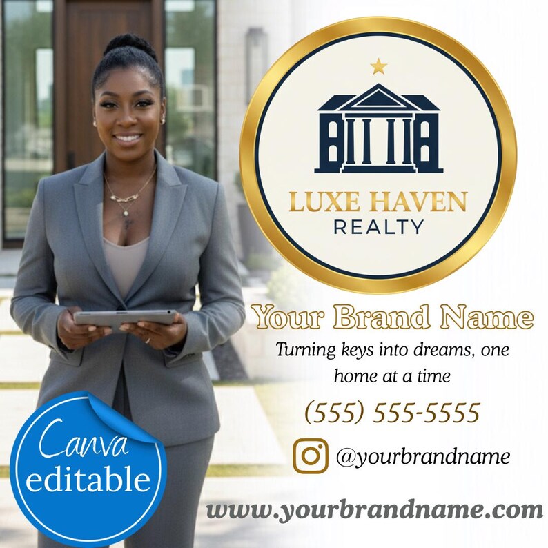 Editable Real Estate Flyer: Canva AI Commercial Template (instant ...