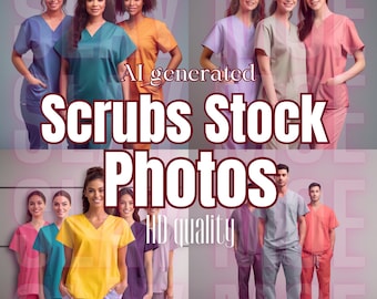 High-Quality AI-Generated Scrubs Stock Photos for Medical Professional brands