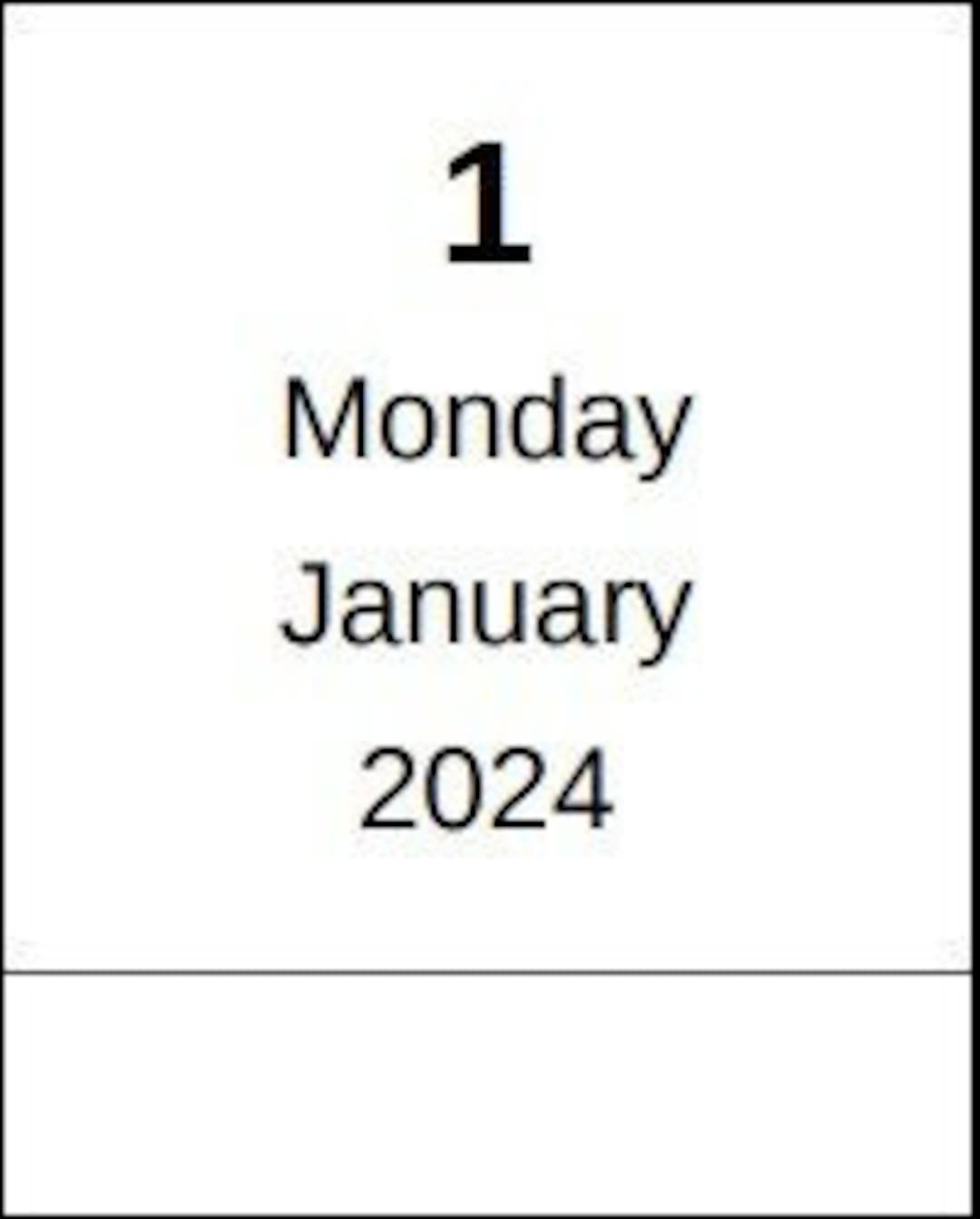 2024 Daily Tearoff Calendar Minimalist Black and White Etsy