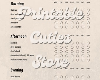 Elegant Daily Routine Planner for Enhanced Productivity (Printable).