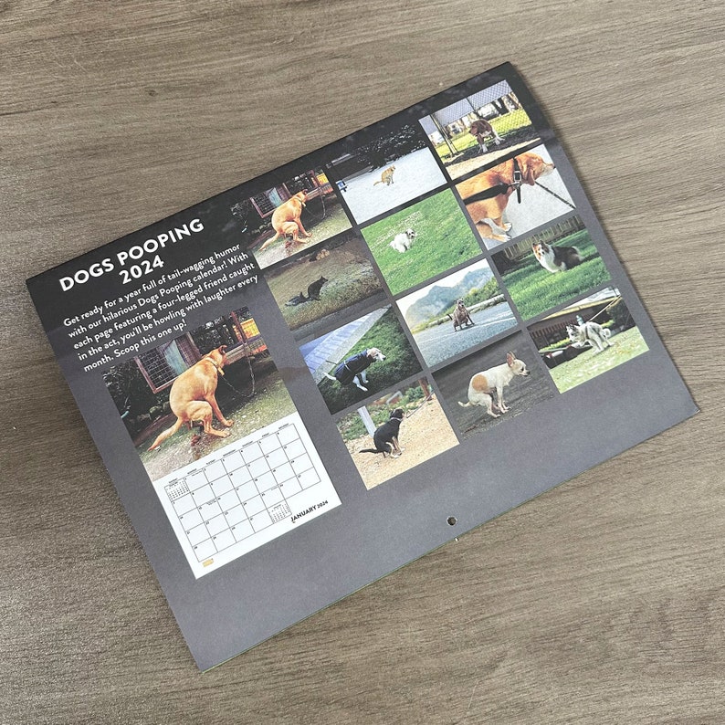 Dogs Pooping Calendar 2024 White Elephant Gag Gift Etsy Australia