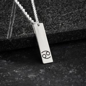 925 sterlingzilveren ketting kankerhoroscoop, hanger kanker, astrologiesymbool sieraden, sterrenbeeld cadeau voor mannen en 65 cm ketting