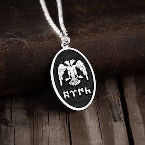 925 Silver Gokturk Wolf Necklace: Turkish Tradition Men&#39;s Pendant (65cm Chain)