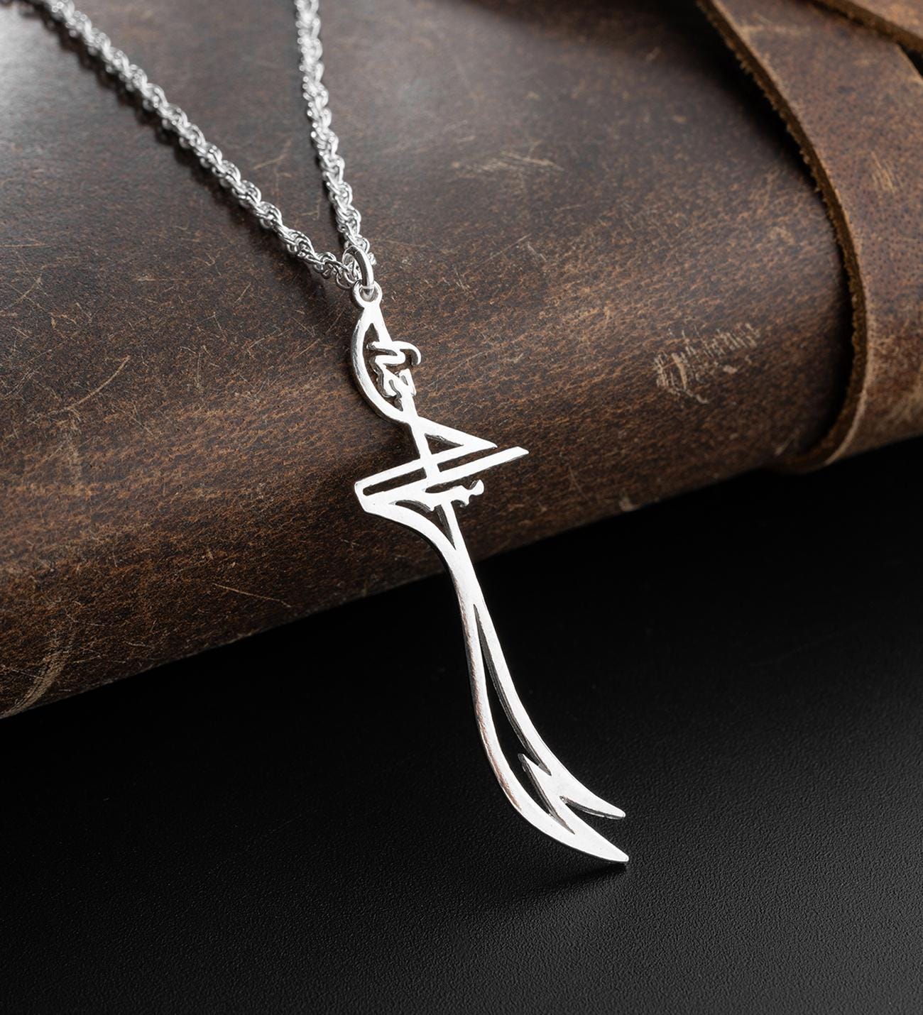 Sterling Silver Zulfikar Sword Pendant Necklace - Imam Ali Jewelry