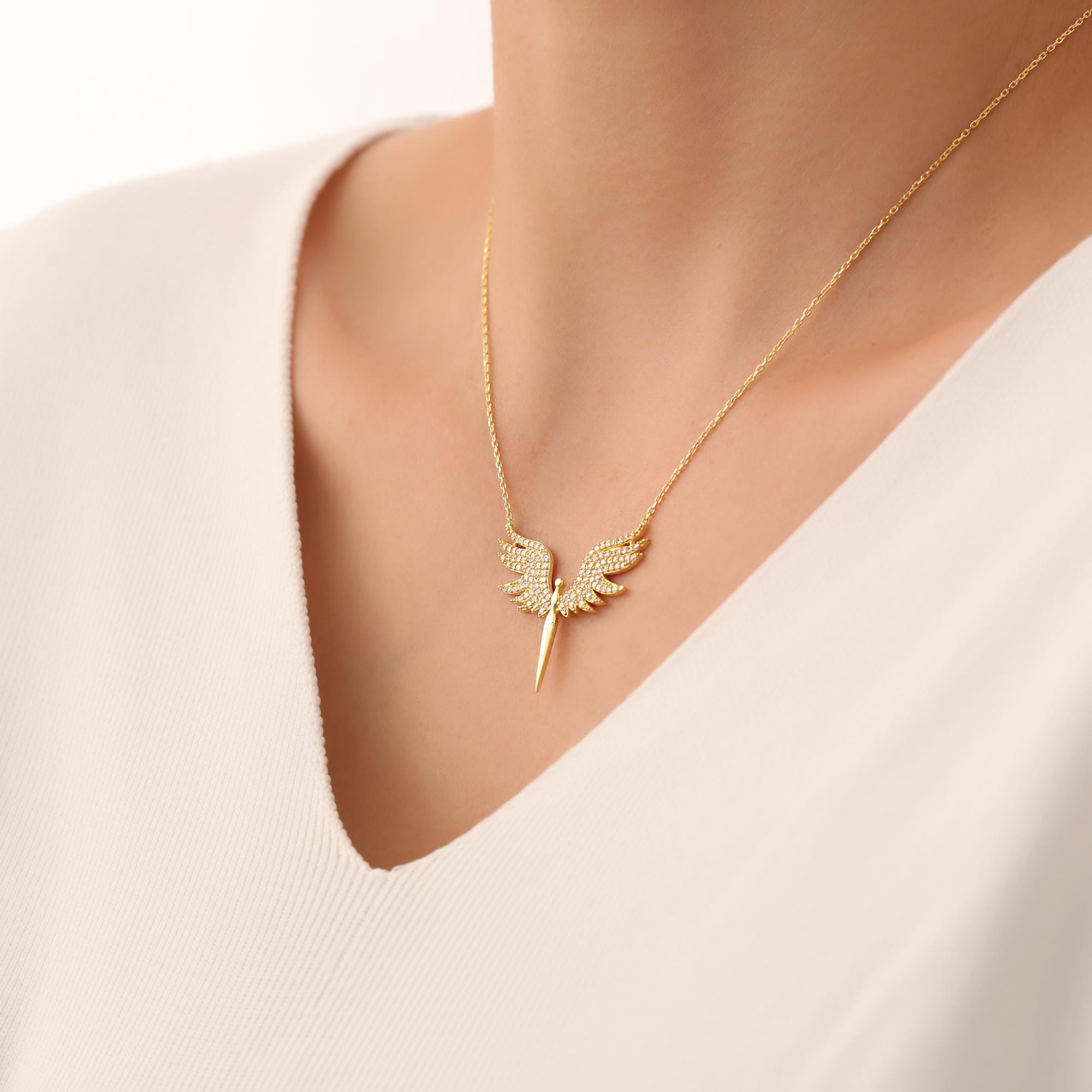 MIORE Collana Angelo In Argento 925 Con Zirconia – Ciondolo Angelo Con Catena A Grumetta 45 Cm – Gioiello Anallergico, Regalo Perfetto (Festa Della Mamma, Compleanno, San Valentino) - 4