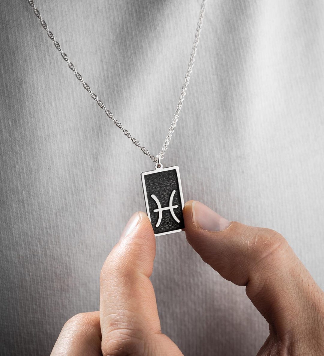 Silver Pisces Zodiac Pendant Necklace - Astrology Gift - Etsy