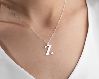 Sterling Silver Letter Z Initial Necklace (40+5cm Chain)