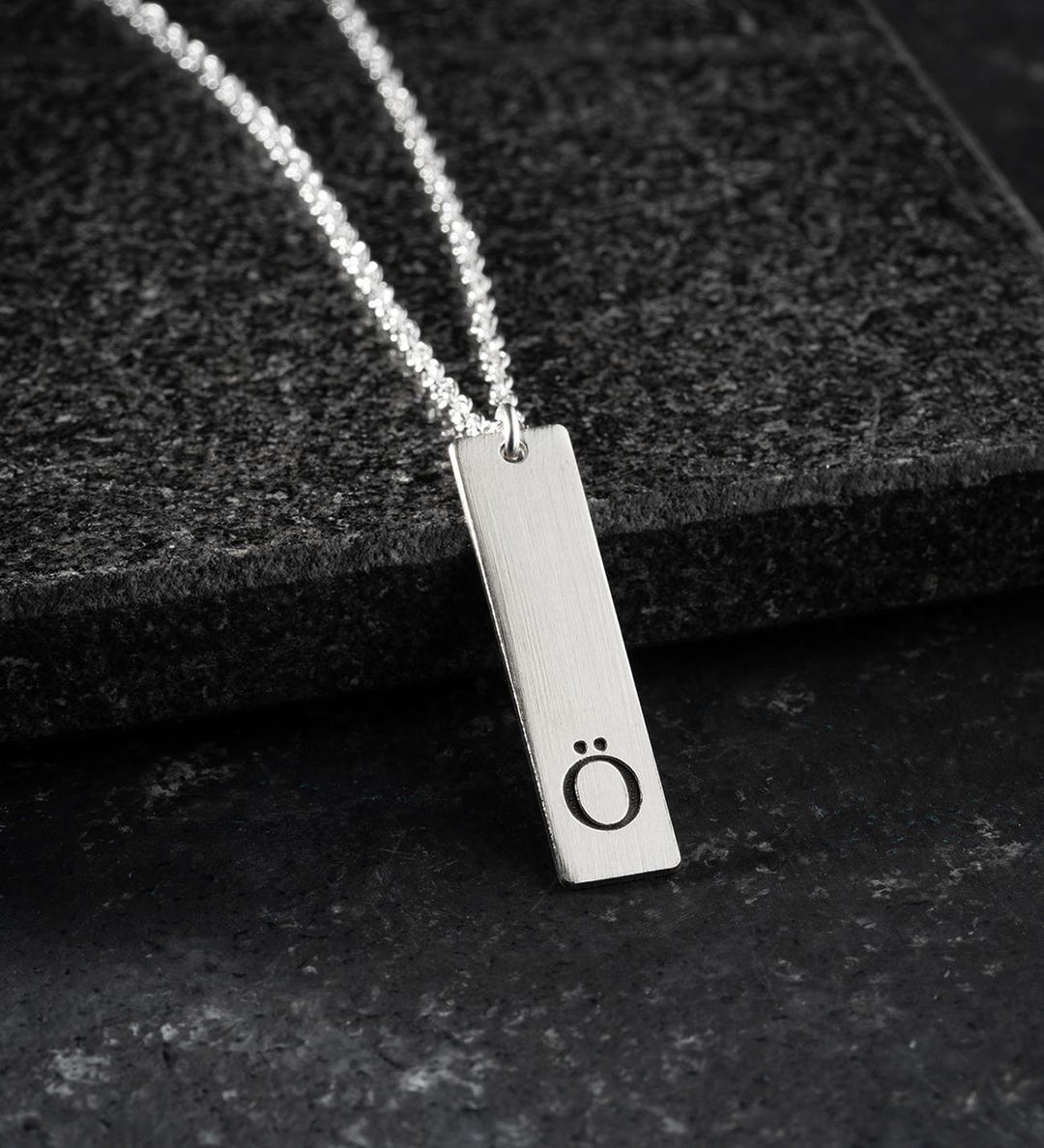 O K L A S T A T E LETTER CHARM NECKLACE SILVER main image 0