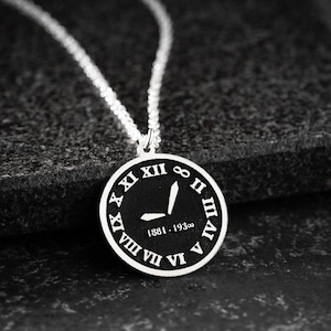 Ataturk Memorial Necklace: 925 Sterling Silver Men&#39;s Pendant (60cm Chain)