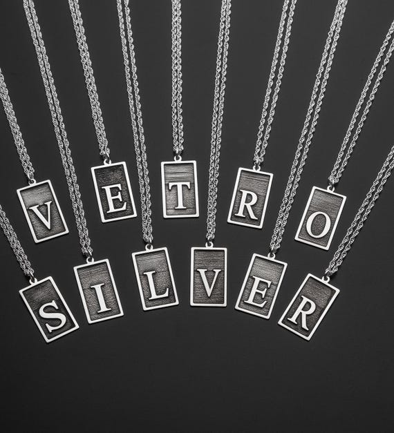 925 Sterling Silver Letter H Necklace Men's Special Design and