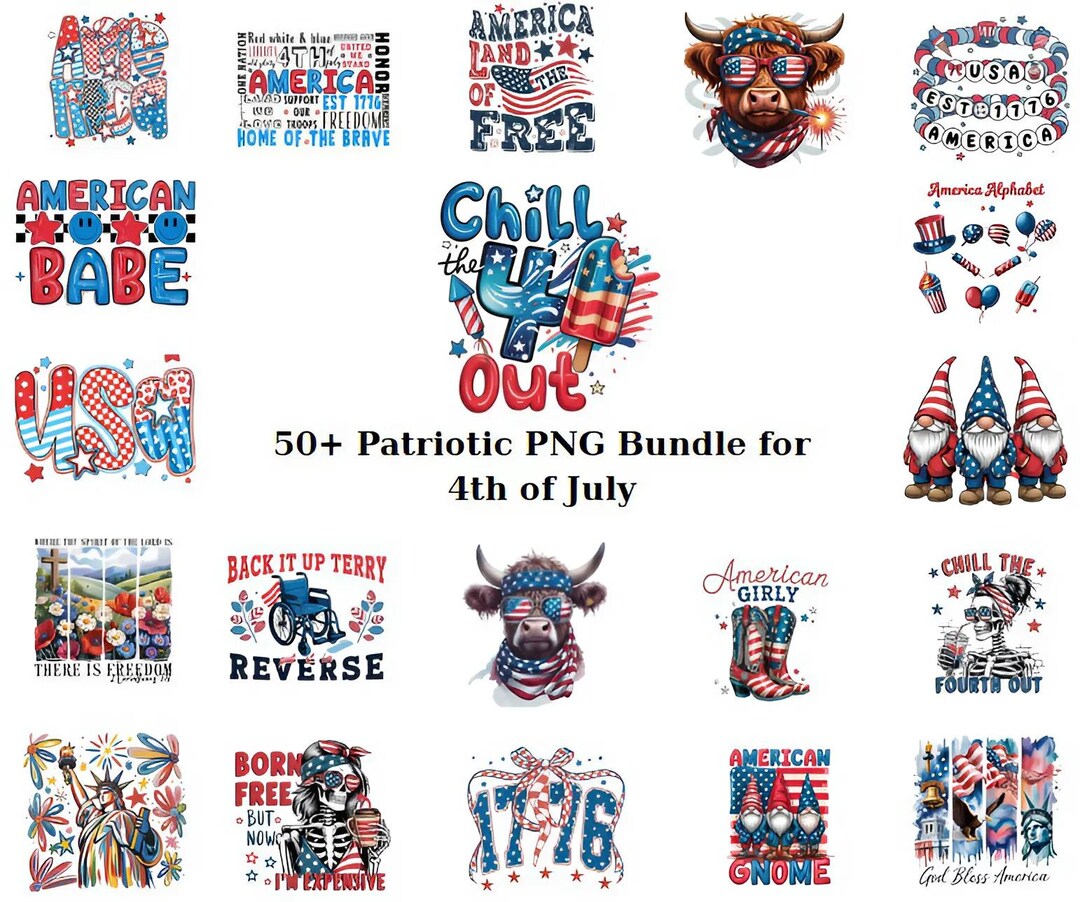 Coquette 4th of July PNG Bundle | Pink USA Retro Aesthetic | Patriotic ...