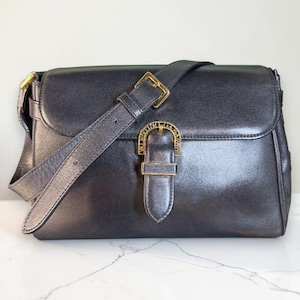 Valentino Garavani Vintage Leather Shoulder Bag w/Iconic Gold Logo Buckle & COA bild 1