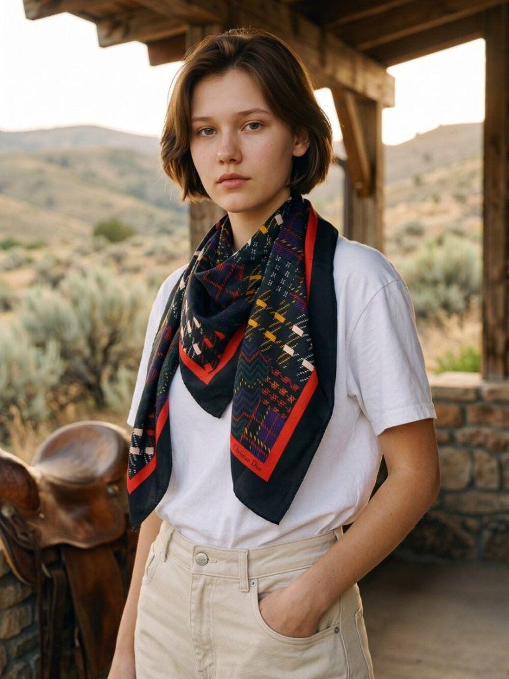 Black Dior Scarf - Etsy