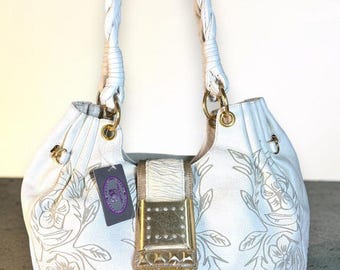 Bolso de hombro tipo hobo de piel vintage Sharif 1827 Studio con borla de flecos
