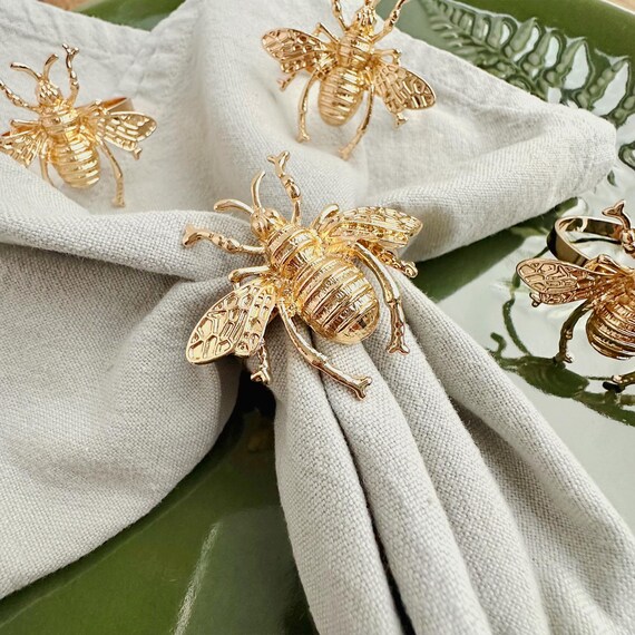 Gold Bee Napkin Ring Honey Bee Napkin Holder Bumble Bee Gifts