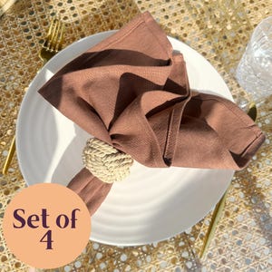 Anelli per tovaglioli in corda naturale / Porta tovaglioli con nodo boho / Decorazione per tavolo da picnic / Decorazione per tavolo nautica / Decorazione per tavolo rustica