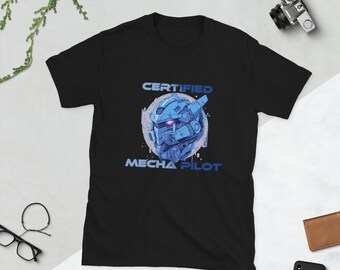 認定メカパイロットTシャツAlt、アニメメカ、オタク、マンガ、ロボット、Tシャツ、オタク、ガンダム風