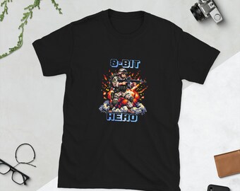 8-Bit Hero – Commando, Unisex Retro Gaming T-Shirt, Gamers, Pixel Art, 8-bit tee, 80's video game shirt, iconic tshirt,