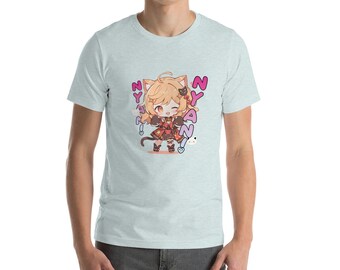 Nyan! Chibi Catgirl T-Shirt - Adorable Neko Girl, Kawaii Tee, Anime Shirt, Otaku Life Tshirt, Cute Manga Style, Anthro, Nekomimi