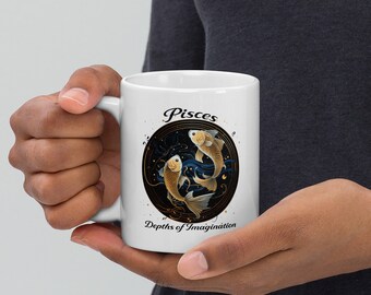 Pisces Mug - White glossy, Zodiac Sign Gift, Star Sign Mug, Constellation Cup, Astrology Gift, Astrology Mug, Pisces Gift
