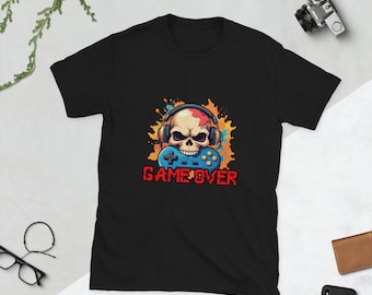 Game Over, Unisex T-Shirt, Gamers Essentials, Gaming, Video Game Tshirt , Nerdy, Geek,