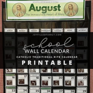Catholic Calendar: Monthly Reusable Wall Calendar