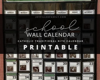 Catholic Calendar: Monthly Reusable Wall Calendar