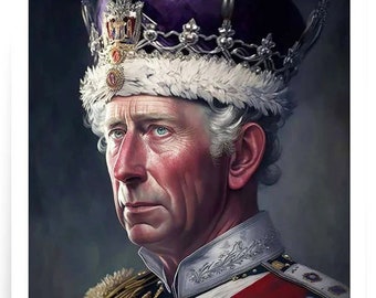 De kroningsposter van koning Charles III