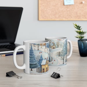 Winter Wonderland Coffee Mug, Frosty Beauty Tea Cup, Charming Winter Scene Mug, Winter Magic Beverage Cup, Snowy Winter Mug