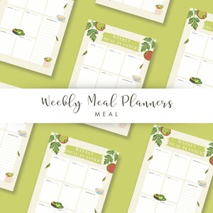 Weekly Meal Planner Template, Printable Minimalist Weekly Planner, Meal Organizer, Printable Weekly Meal Schedule, A4, A5 & Letter