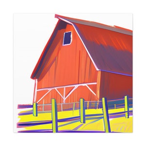 Red barn art, barn picture, farm art, Canvas Gallery Wraps