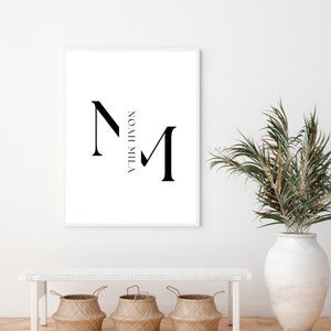 Póster personalizado con nombre de regalo, letras A-Z, póster para pareja, letras iniciales, decoración de amistad, amor, boda, mudanza en casa