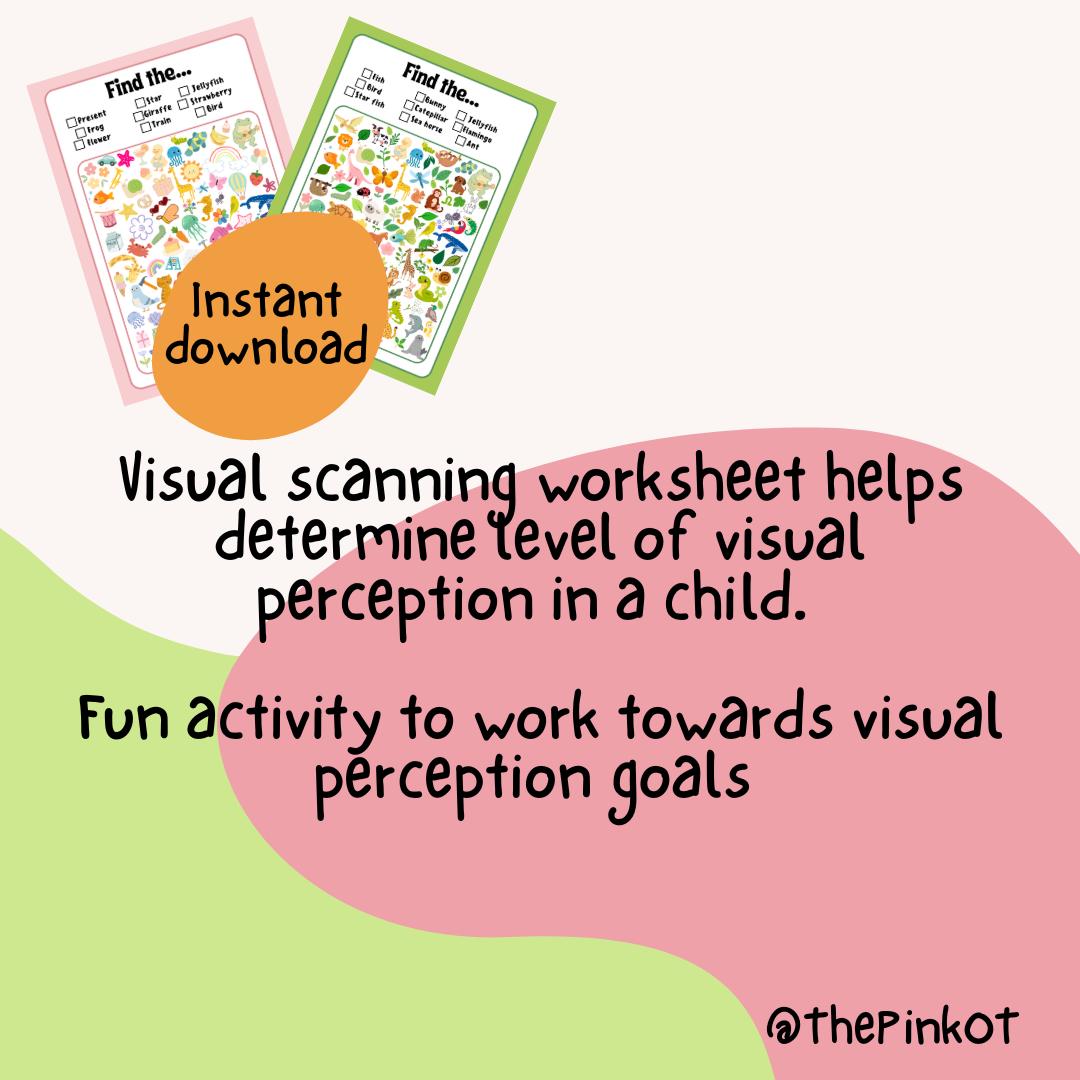 Visual Scanning Worksheet | Occupational Therapy Visual Perception ...