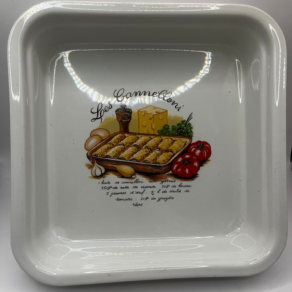 Vintage l’Hirondelle ‘les cannelloni’ baking dish in ceramic