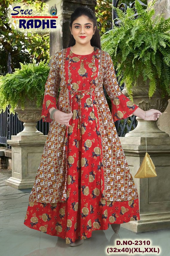 Muslin Indian Gown In Maroon Buy Online - Designer Gown