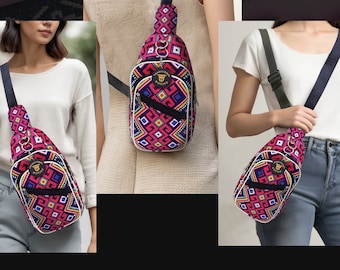Pretty Pink Crossbody Daypack Trendy Women Chest Bag Perfect Gift for Girls waterproof printed sublimation sling bag