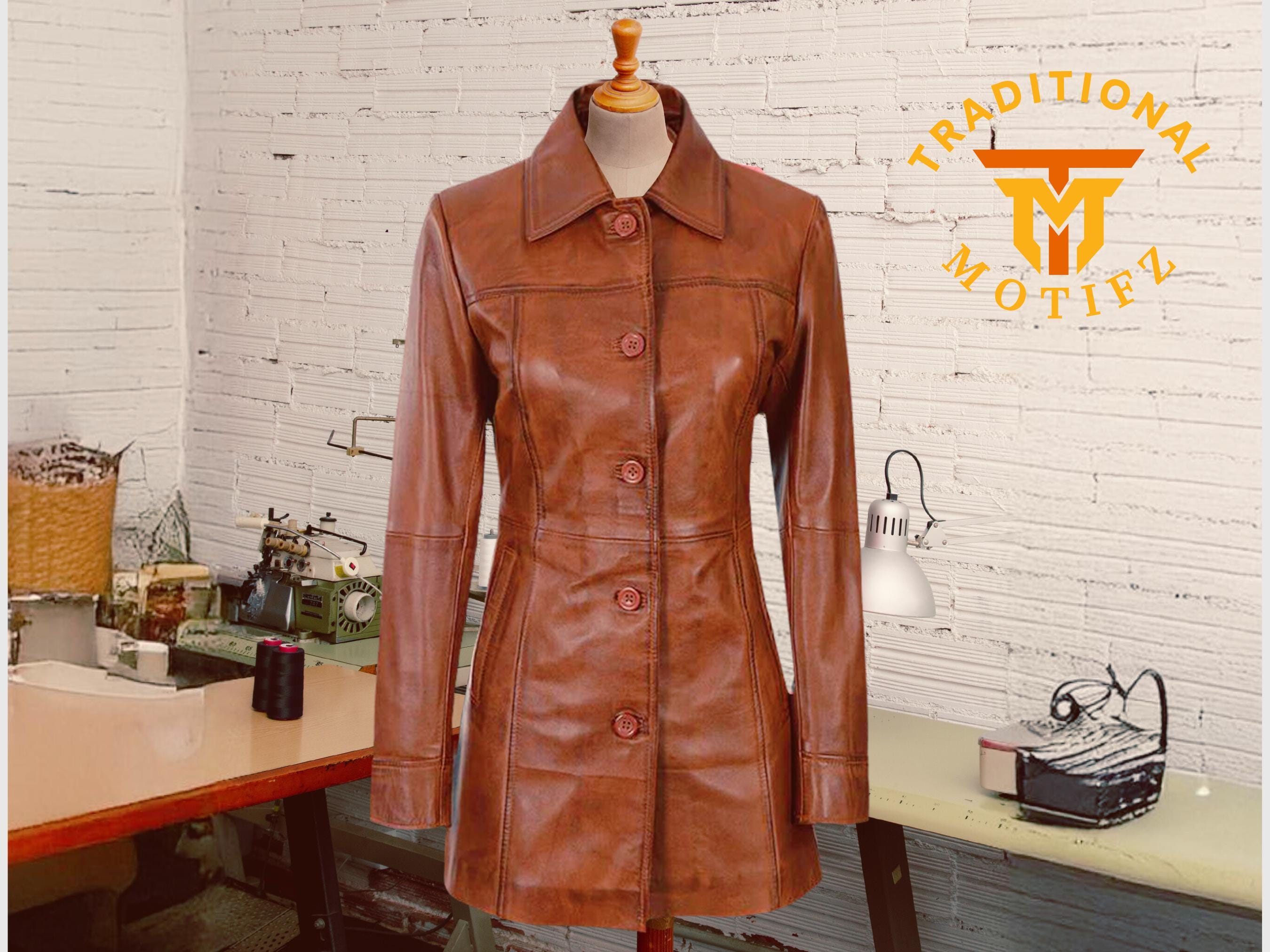 Ladies soft leather coats best sale