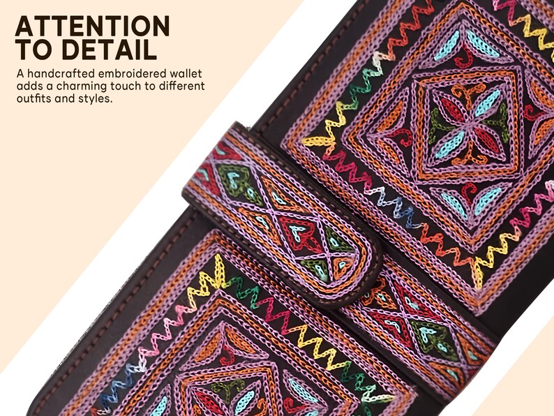 Cultural Heritage in Hand - Balochi Embroidery on a High-Quality Leather Wallet