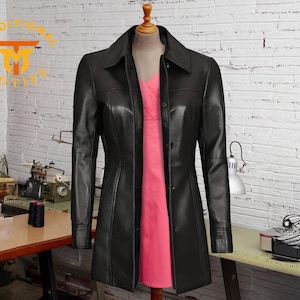 Veste en cuir femme sur mesure manteau noir en cuir véritable veste pour femme blazer veste en cuir noir pour femme en cuir cadeau fête des mères