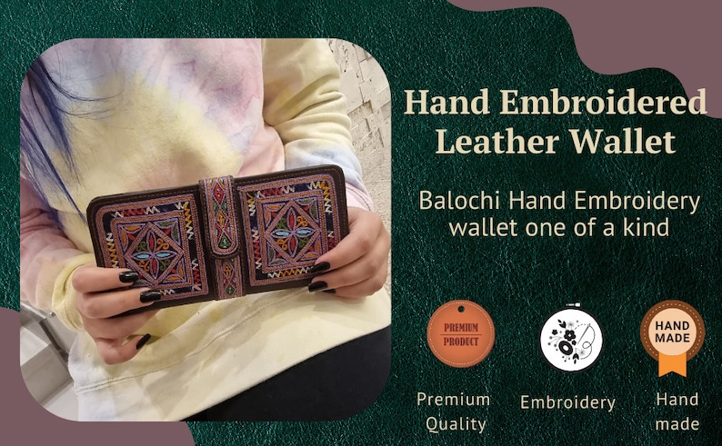Crafted for You - Genuine Leather Wallet with Artisanal Balochi Touch
