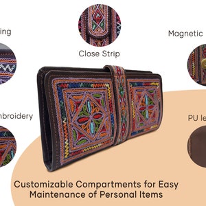 Functional Beauty - Card Holder, Coin Pocket, and ID Window in Embroidered Wallet