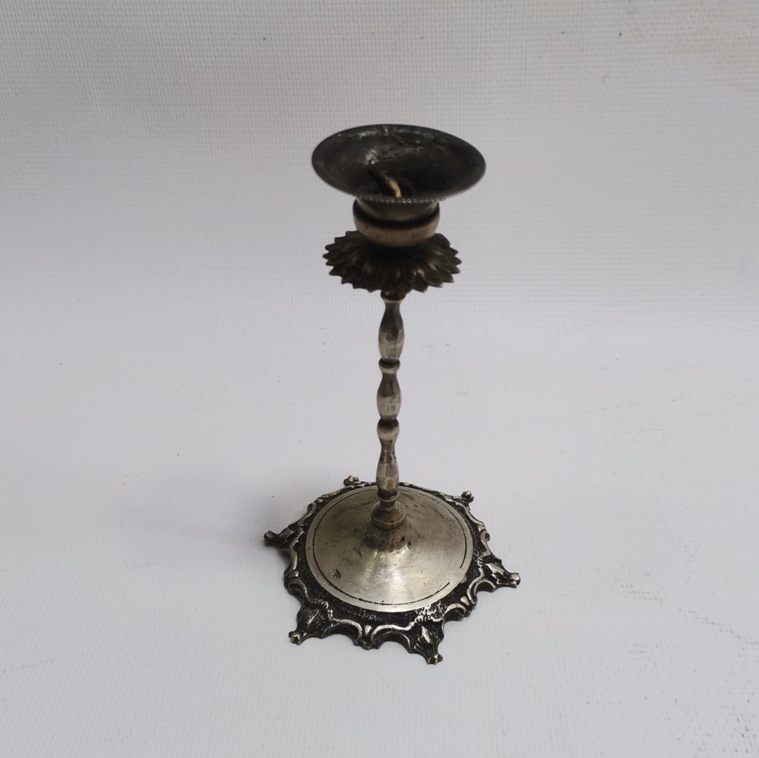 Antique Silver Candle Holder, 800 Carat Silver Candlestick Holder