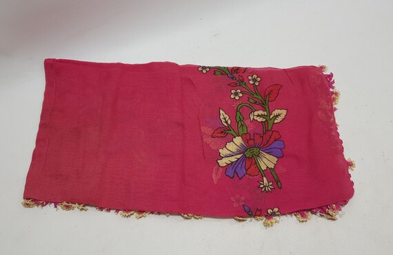 Large Vintage Anatolian Silk Hair Scarf, Antique … - image 6